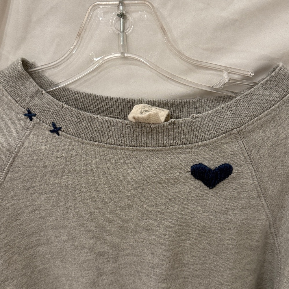Gray Sweatshirt with Heart Detail - Picture 2 of 7